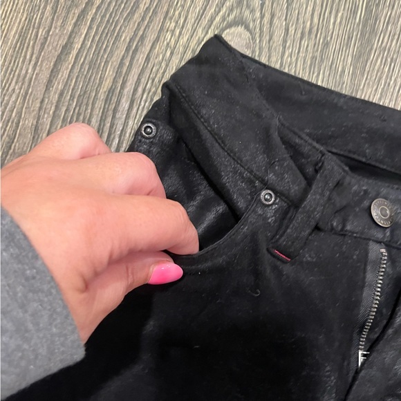 Idyllwind Miranda Lamber Pants Skinny Low Rise Textured Coated Black Size 4 - Picture 2 of 12